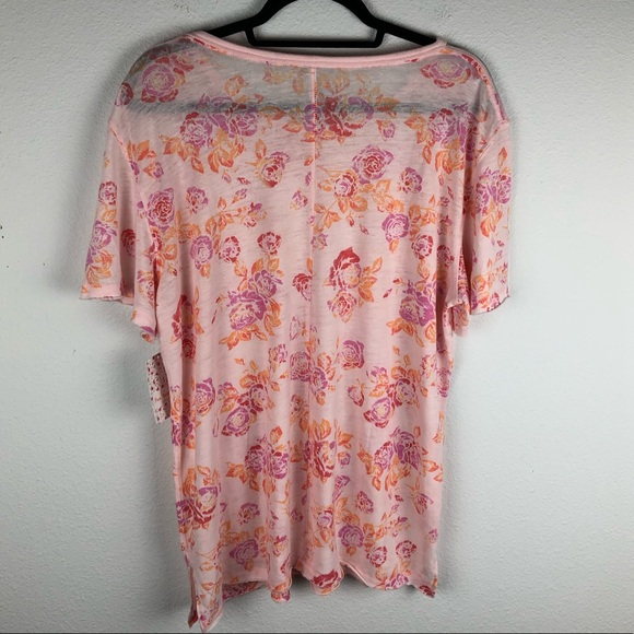 🦚 FREE PEOPLE Tourist Tee in Blush Combo Pink - Picture 8 of 8